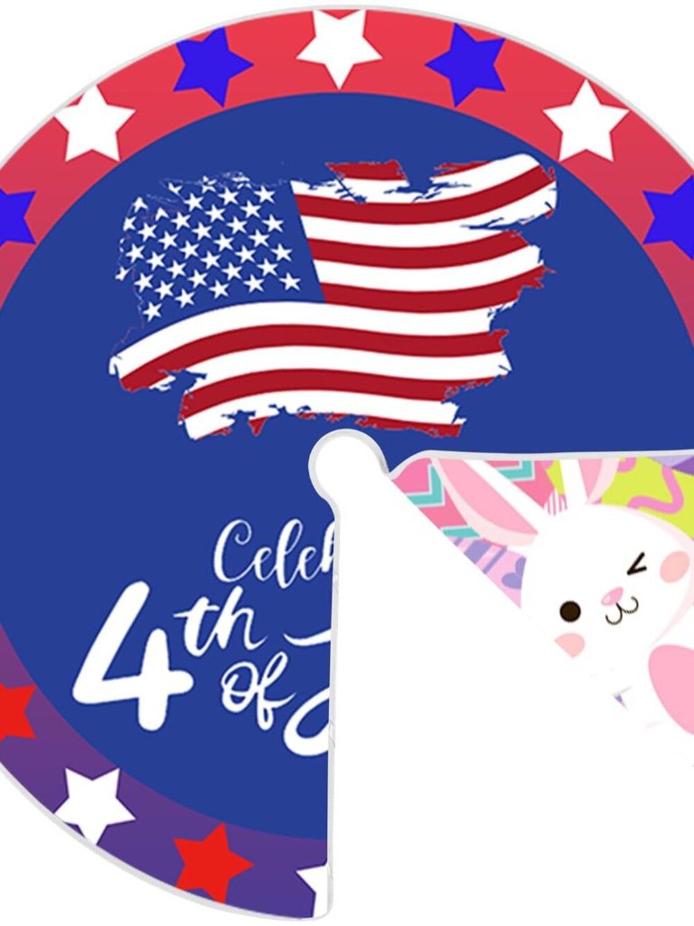 15 Inch Mini Easter Tree Skirt 4th of July Tree Skirt American Flag Day Memorial